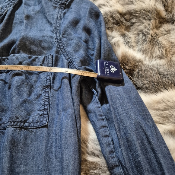 GAP Long Sleeve Denim Blue Dress - Picture 2 of 5